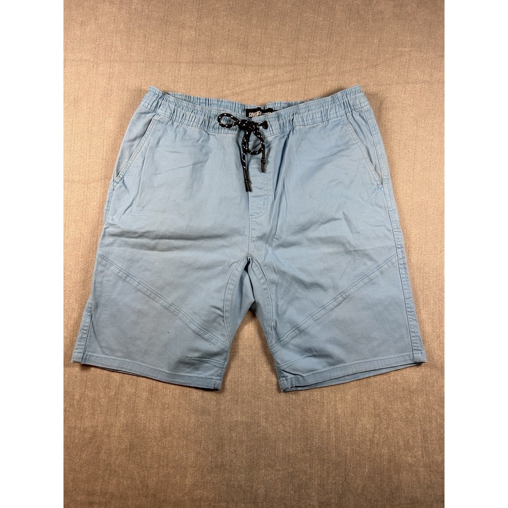 Sovereign State Mens XL Light Blue Drawstring Elastic Waist Casual Shorts